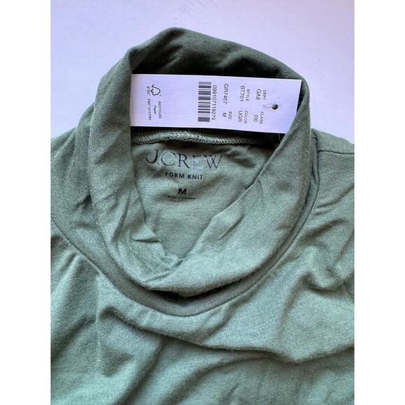 NWT  J. Crew FormKnit Puff-Sleeve Green Long Sleeve Turtleneck Sz M - Picture 7 of 7